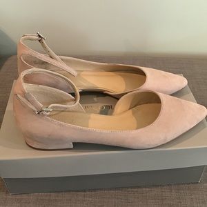 Franco Sarto nude flats with ankle straps, size 10